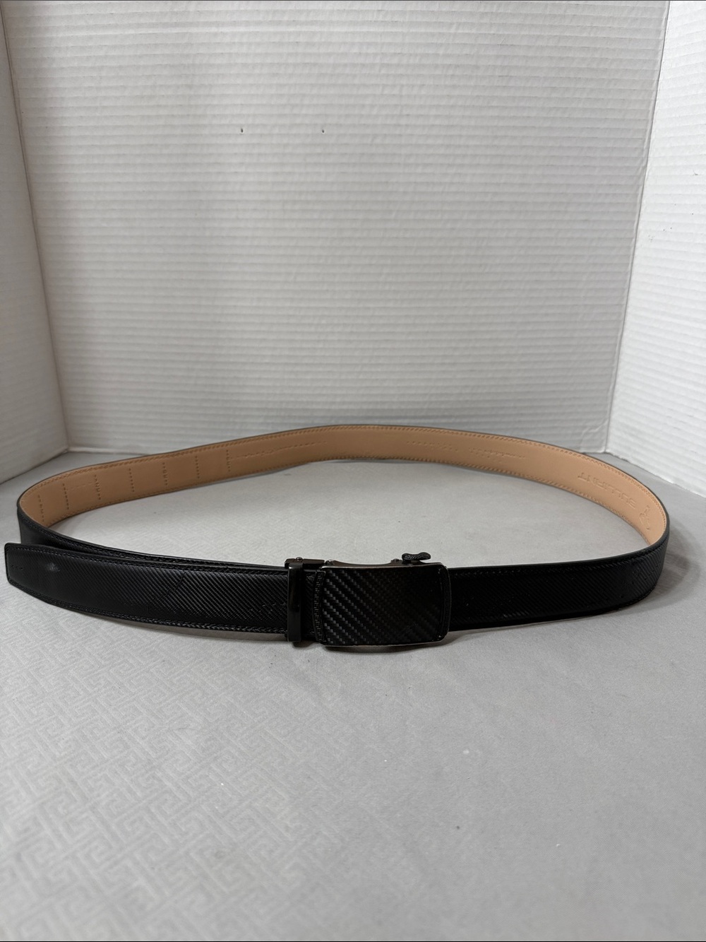 Bulliant Black Ratchet Belt Men's Size 52 Adjustable Fit Metal Buckle